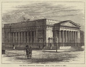 Het Koninklijk Instituut, Edinburgh (gravure) door English School