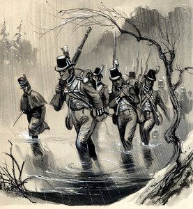 De Koninklijke Mariniers vechten tegen de Amerikanen in de Grote Meren in de oorlog met de Verenigde Staten