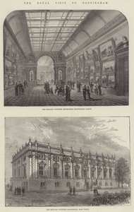 Het Koninklijk Bezoek aan Nottingham (gravure) door English School