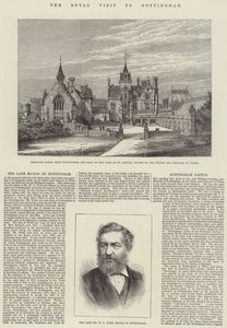 Het Koninklijk Bezoek aan Nottingham (gravure) door English School