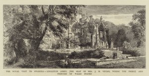 Het Koninklijk Bezoek aan Swansea, Singleton Abbey, het Huis van Mevrouw J H Vivian, waar de Prins en Prinses van Wales verbleven door English School