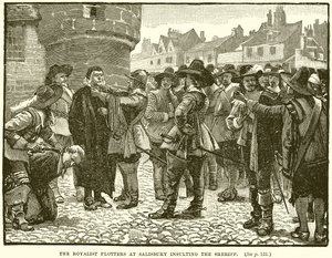 De Royalistische Samenzweerders in Salisbury beledigen de Sheriff