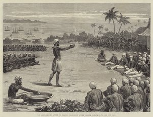 De zeemansprinsen op de Fiji-eilanden, bezwering van de Yangona, of Kava-kom door English School