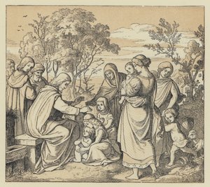 De Verlosser zegent kleine kinderen (gravure) door English School