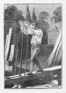 De zaagmolen, uit De jonge vakman of Boek van Engelse beroepen, 1839