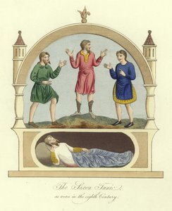 De Saksische tuniek zoals gedragen in de 8e eeuw