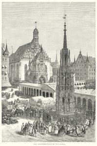 De Schonebrunnen bij Neurenberg (gravure)