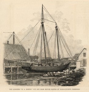 De Schooner E A Horton uit Britse wateren gehaald door vissers uit Massachusetts door English School