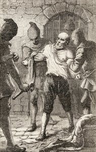 De Geseling van George Penn tijdens de Spaanse Inquisitie, c.1865 door English School