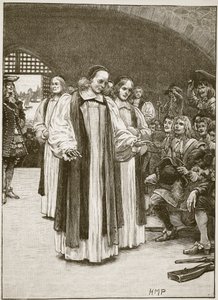 De zeven bisschoppen betreden de Tower, illustratie uit Cassells Illustrated History of England door English School