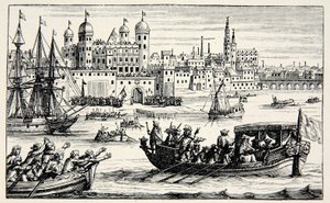 De zeven bisschoppen op weg naar de Tower, april 1688 door English School