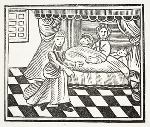 De Betekenis van Dromen, illustratie uit Chap-books of the Eighteenth Century door John Ashton, gepubliceerd 1882 door English School