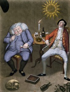 Het solide genot van fles en vriend, 1774 door English School