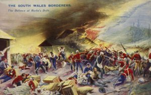 De South Wales Borderers bij de verdediging van Rorkes Drift, Zuid-Afrika, Zoeloe-oorlog, 1879