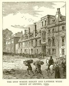De Plaats waar Ridley en Latimer werden Verbrand in Oxford, 1555 door English School