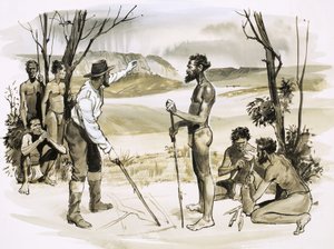 Het verhaal van Australië: John Batman koopt land van de aboriginals door English School