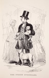 De Straathond-Verkoper, illustratie uit London Labour and London Poor door Henry Mayhew, pub. 1862 door English School