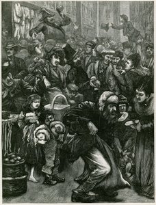 De zondagshandel vragen - een schets in Petticoat Lane door English School