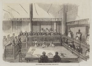Het Hooggerechtshof van Madras (gravure) door English School