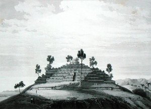 De Tempel van Boro Bodo in het district Boro in Kedu, uit 