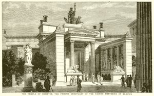 De tempel van Demeter, het beroemde heiligdom van de heilige mysteries van Eleusis
