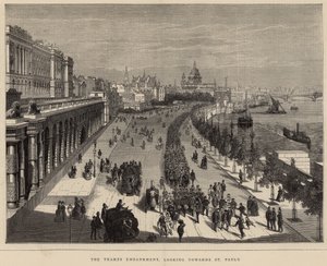 De Thames Embankment, kijkend naar St Pauls