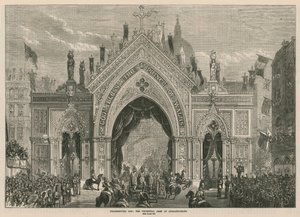 Dankdag: de triomfboog bij Ludgate Hill door English School
