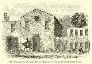 Het theater in Tankard Street, Ipswich, waar Garrick voor het eerst acteerde