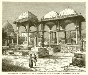 De graven van de Mammelukken, de oude heersers van Egypte, vermoord door Mohammed Ali in 1811 door English School