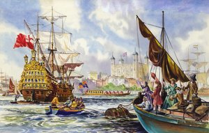 De Tower of London in de late 17e eeuw door English School
