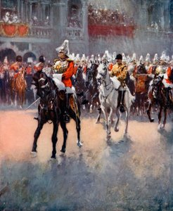 Het Trooping of the Colours door English School