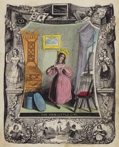 Het ijdele meisje (gekleurde gravure)