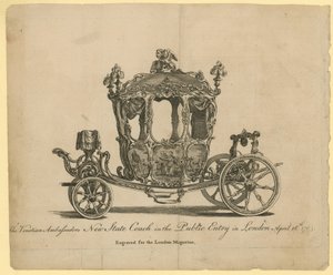 De nieuwe staatskoets van de Venetiaanse ambassadeurs