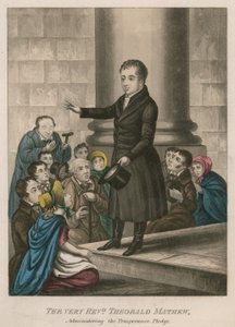 De Zeer Eerwaarde Theobald Mathew geeft de temperance belofte door English School
