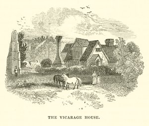 Het pastoriehuis (gravure) door English School