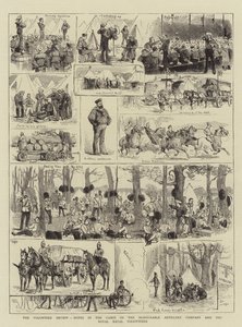 De vrijwilligersreview, aantekeningen in de kampen van de Honourable Artillery Company en de Royal Naval Volunteers door English School