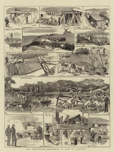 De vrijwilligers, ingenieurs in kamp in Chatham