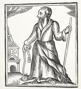 De Wandelende Jood, illustratie uit Chap-books of the Eighteenth Century door John Ashton, gepubliceerd 1882