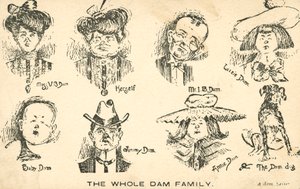 De hele Dam familie (litho) door English School