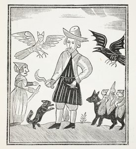 De Heks van de Bossen, illustratie uit Chap-books of the Eighteenth Century door John Ashton, gepubliceerd 1882 door English School