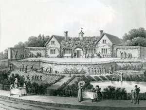 Het Werkhuis (gravure) door English School