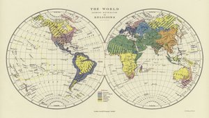 De wereld die de verdeling van religies toont