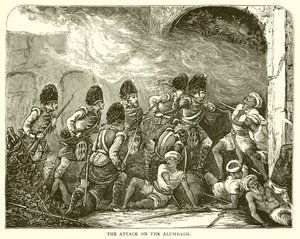De aanval op de Alumbagh (1857) door English School