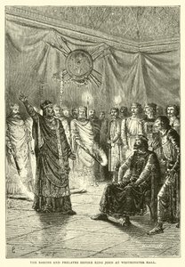 De baronnen en prelaten voor koning Jan in Westminster Hall
