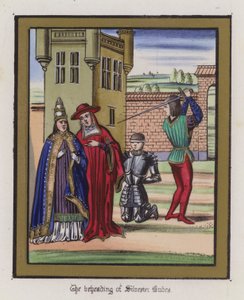 De onthoofding van Sir Silvester Budes door English School