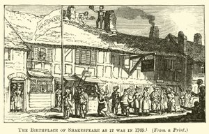 De geboorteplaats van Shakespeare zoals het was in 1769