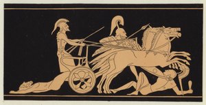 Het Lichaam van Hector Gesleept Achter de Strijdwagen van Achilles door English School