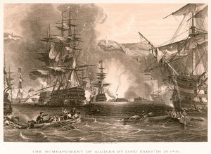 Het bombardement van Algiers door Lord Exmouth in 1816