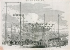 Het gebouw in Hyde Park, Londen, voor de Grote Tentoonstelling van 1851