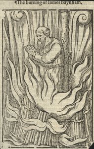 De verbranding van James Baynham (gravure)